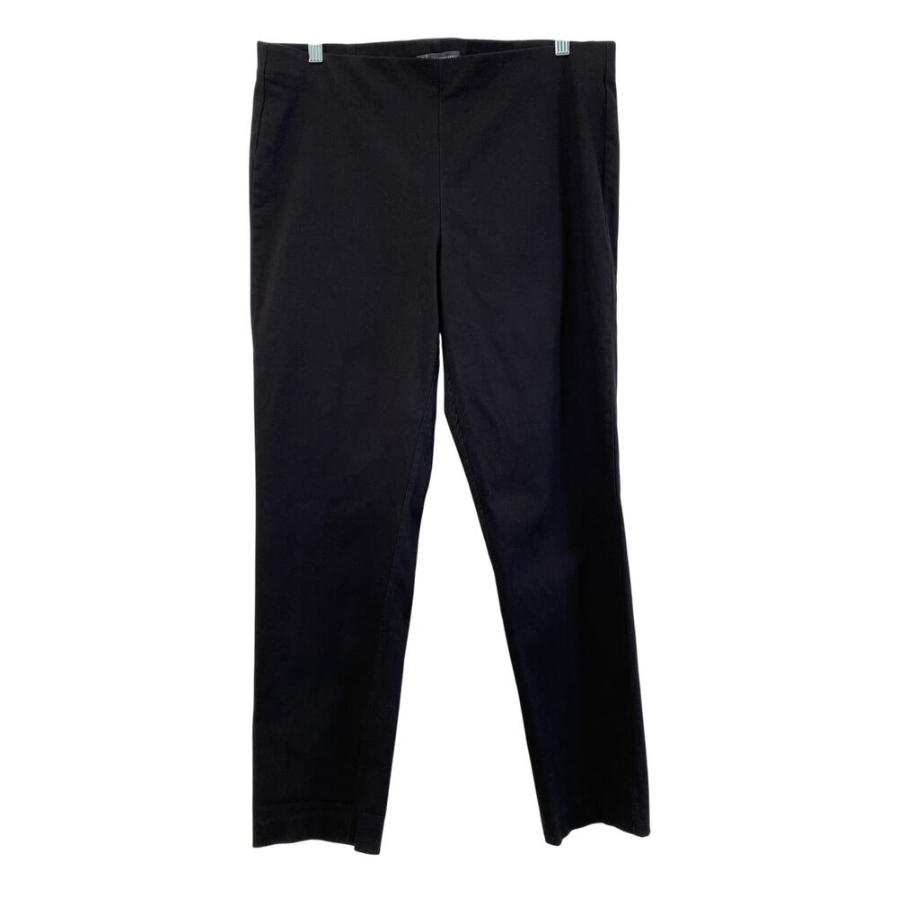 Adrianna Papell Pull On Ankle Pants Womens Sz 12‎ Black Neutral Girl Boss Casual
